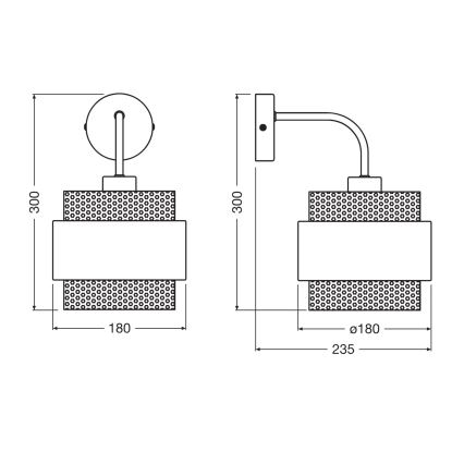 Osram - Aplique de parede DECOR HORNET 1xE27/10W/230V preto/dourado