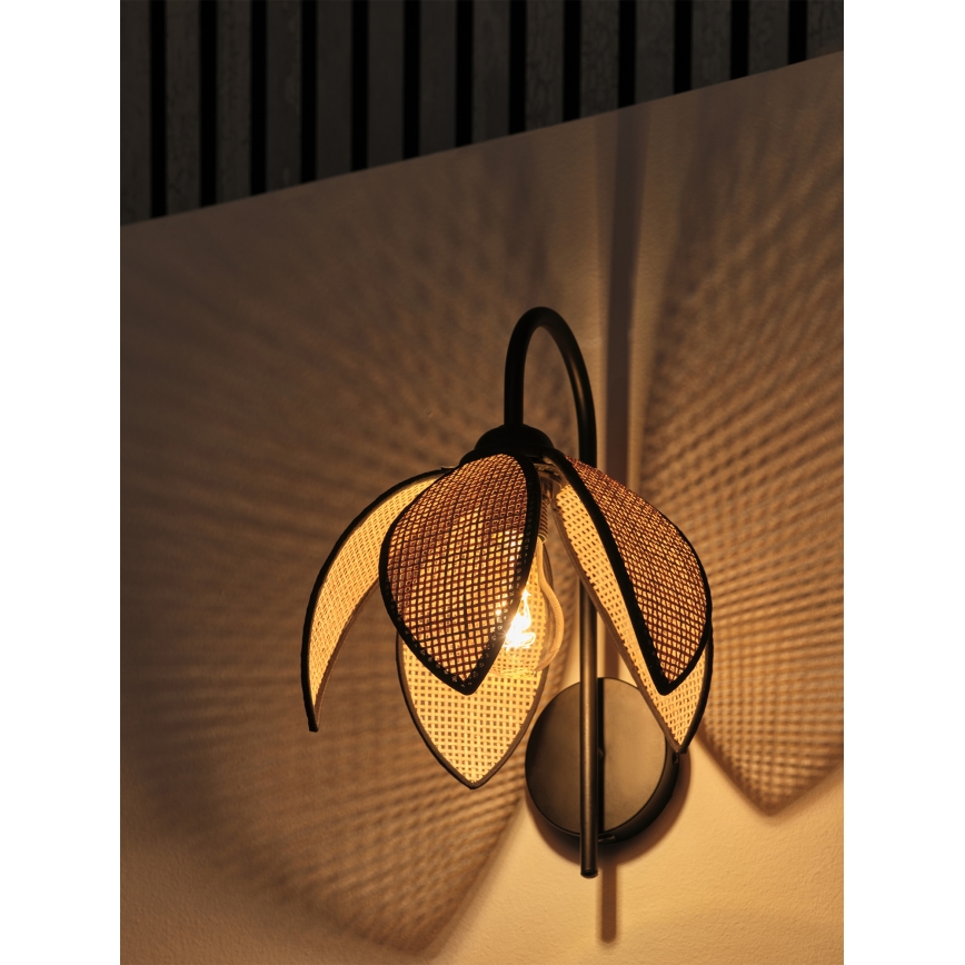 Osram - Aplique de parede DECOR RATTAN 1xE27/15W/230V bege/preto