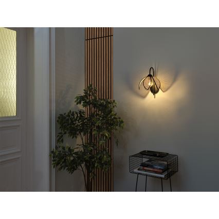 Osram - Aplique de parede DECOR RATTAN 1xE27/15W/230V bege/preto