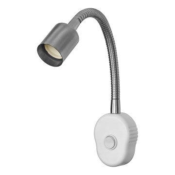 Osram - Aplique de parede flexível PLUG TUBE FLEX 1xGU10/5W/230V cromado fosco/branco