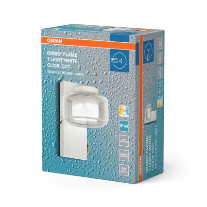 Osram - Aplique de parede LED para casa de banho ORBIS FLAME LED/5,5W/230V 3000/4000K IP44 branco