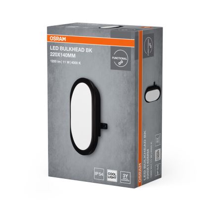 Osram - Aplique de parede LED para exterior BULKHEAD LED/11W/230V IP54 preto