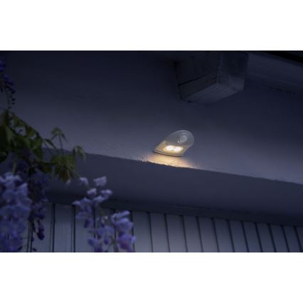 Osram - Aplique de parede LED exterior com sensor DOORLED LED/0,5W/3xAA IP54 branco