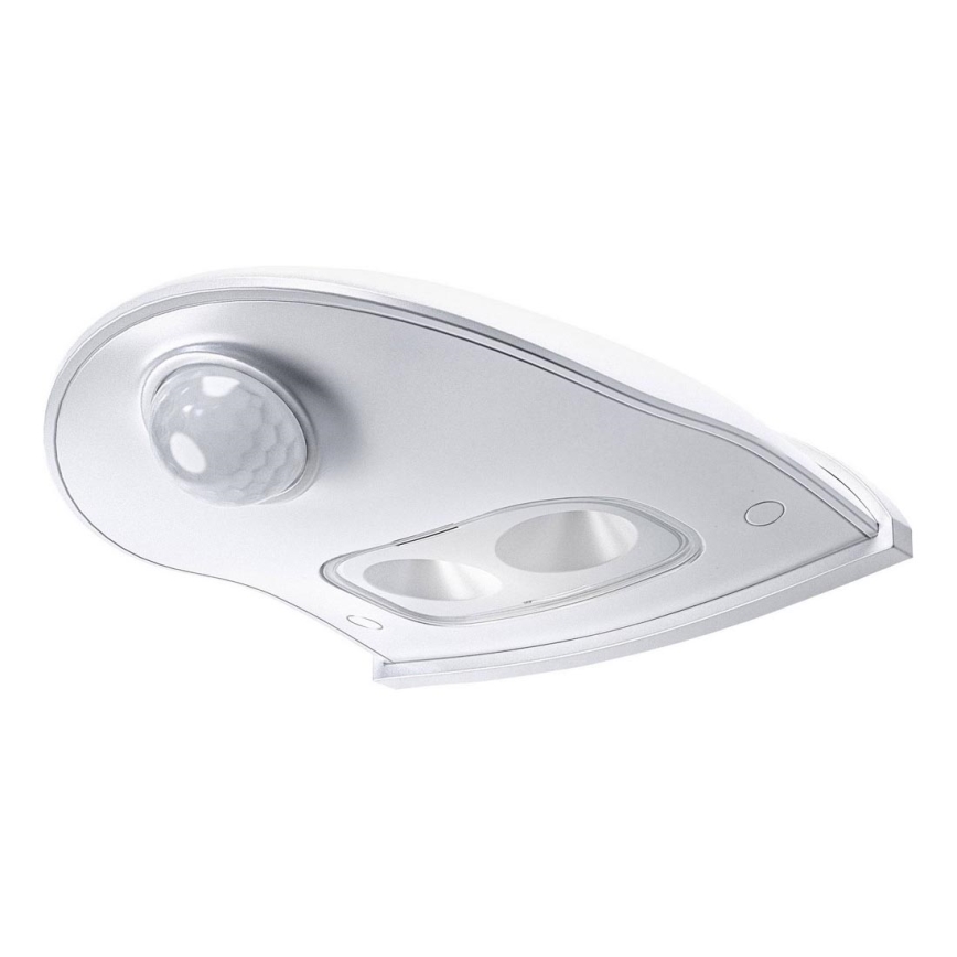 Osram - Aplique de parede LED exterior com sensor DOORLED LED/0,5W/3xAA IP54 branco