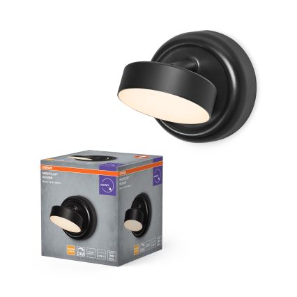 Osram - LED regulável recarregável tátil aplique de parede NIGHTLUX LED/1,8W/5V preto