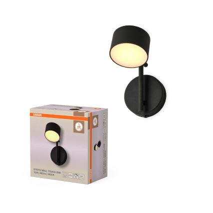 Osram - Aplique de parede táctil LED regulável DECOR KYOTO LED/12W/230V CRI 90 preto