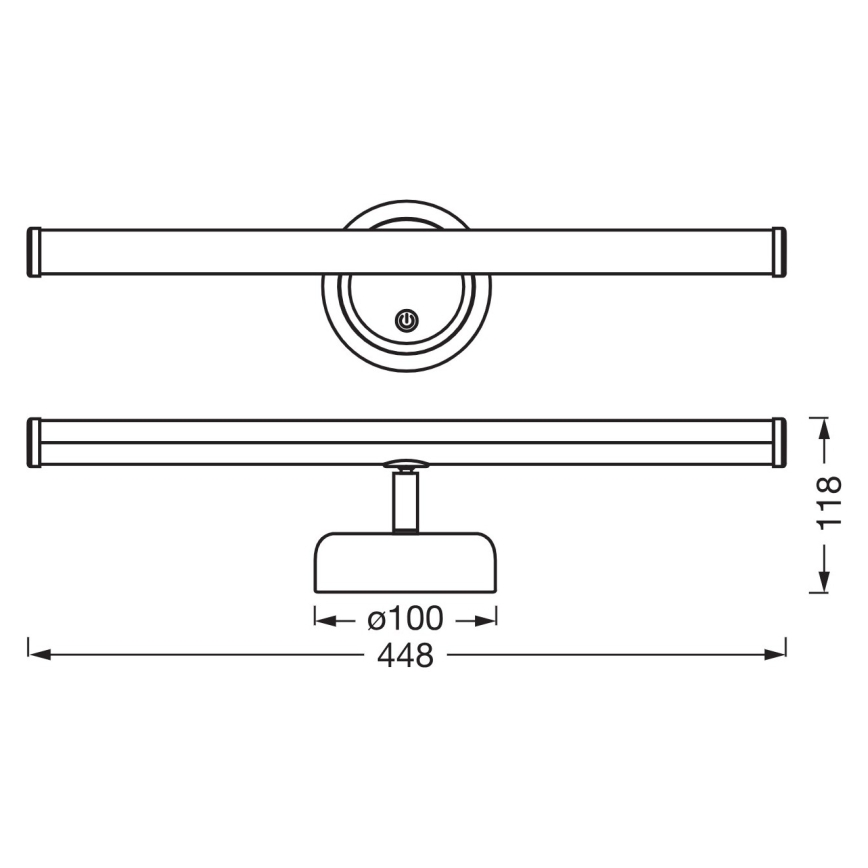 Osram - Luminária de parede tátil recarregável LED dimerizável NIGHTLUX LED/1,8W/5V, preta