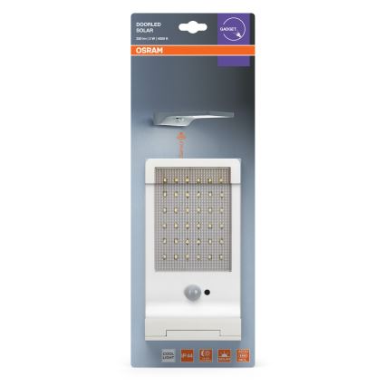 Osram - Aplique solar de parede LED com sensor DOORLED LED/3W/3,3V 2000 mAh IP44 branco