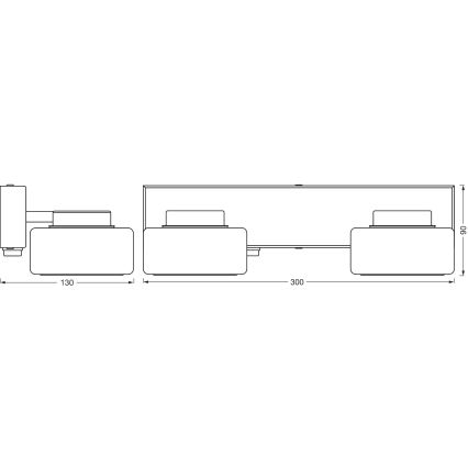 Osram - Aplique LED de parede para casa de banho ORBIS FLAME 2xLED/5,5W/230V 3000/4000K IP44 preto