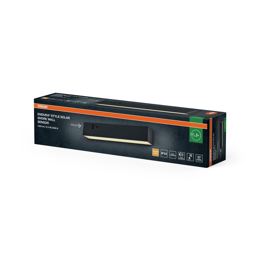 Osram - Aplique solar de parede LED com sensor ENDURA STYLE LED/12,4W/4,2V 2000 mAh IP54 antracite