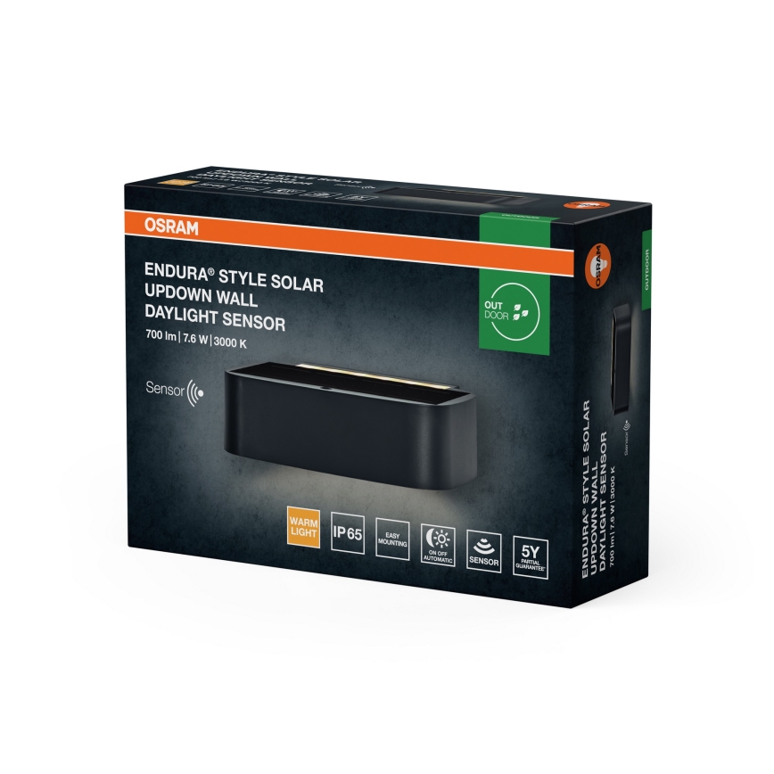 Osram - Luminária solar de parede LED regulável ENDURA STYLE LED/7,6W/4,2V 2000 mAh IP65 antracite