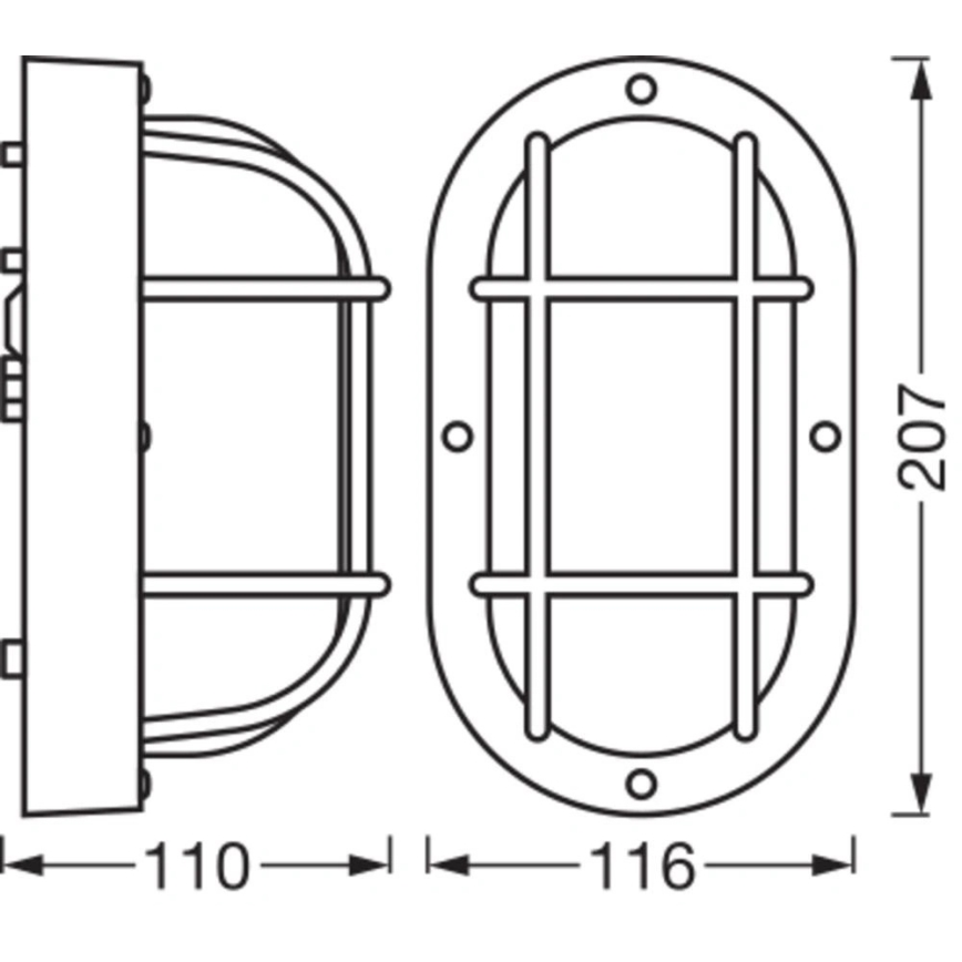 Osram - Arandela de parede para exterior BULKHEAD 1xE27/10W/230V IP54 preta
