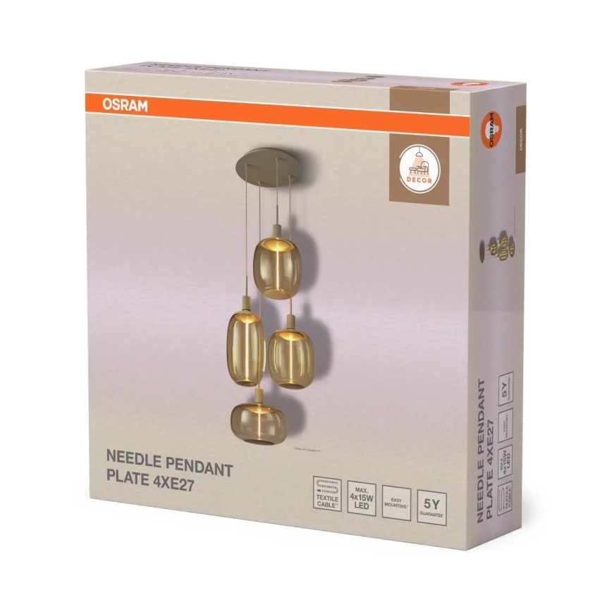 Osram - Cabo de alimentação NEEDLE PENDANT 4xE27/25W/230V bege