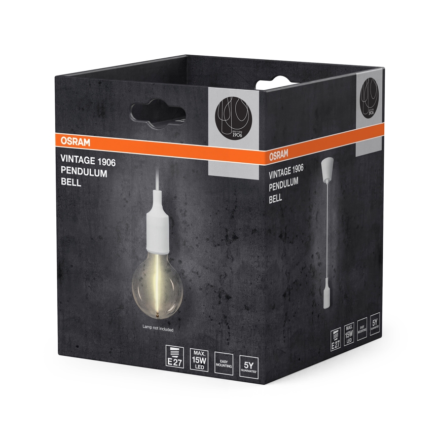 Osram - Cabo de alimentação PENDULUM BELL 1xE27/15W/230V branco