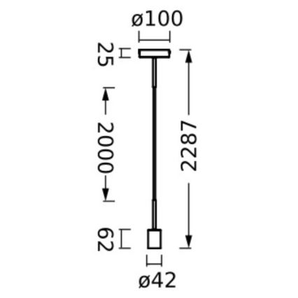 Osram - Cabo de alimentação PENDULUM NEEDLE 1xE27/15W/230V