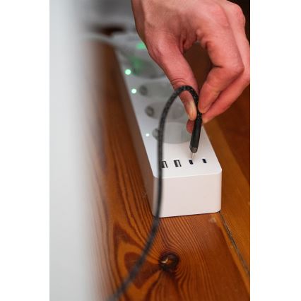 Osram - Cabo de extensão SMART+ 4Z tipo F + 2xUSB-A + 2xUSB-C Wi-Fi