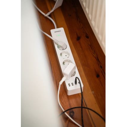 Osram - Cabo de extensão SMART+ 4Z tipo F + 2xUSB-A + 2xUSB-C Wi-Fi