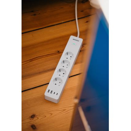 Osram - Cabo de extensão SMART+ 4Z tipo F + 2xUSB-A + 2xUSB-C Wi-Fi