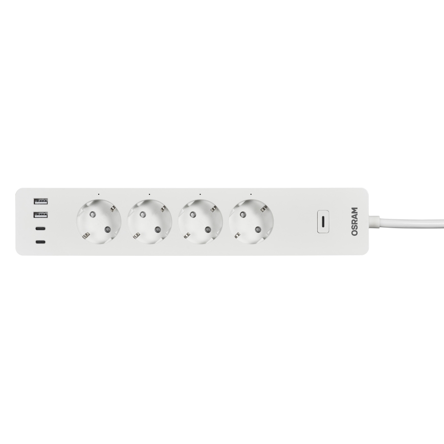 Osram - Cabo de extensão SMART+ 4Z tipo F + 2xUSB-A + 2xUSB-C Wi-Fi