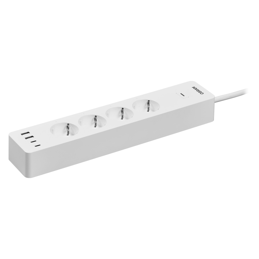 Osram - Cabo de extensão SMART+ 4Z tipo F + 2xUSB-A + 2xUSB-C Wi-Fi