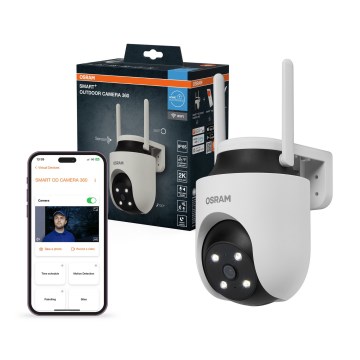 Osram - Câmara exterior inteligente 360° com sensor 2K SMART+ 230V IP67 Wi-Fi