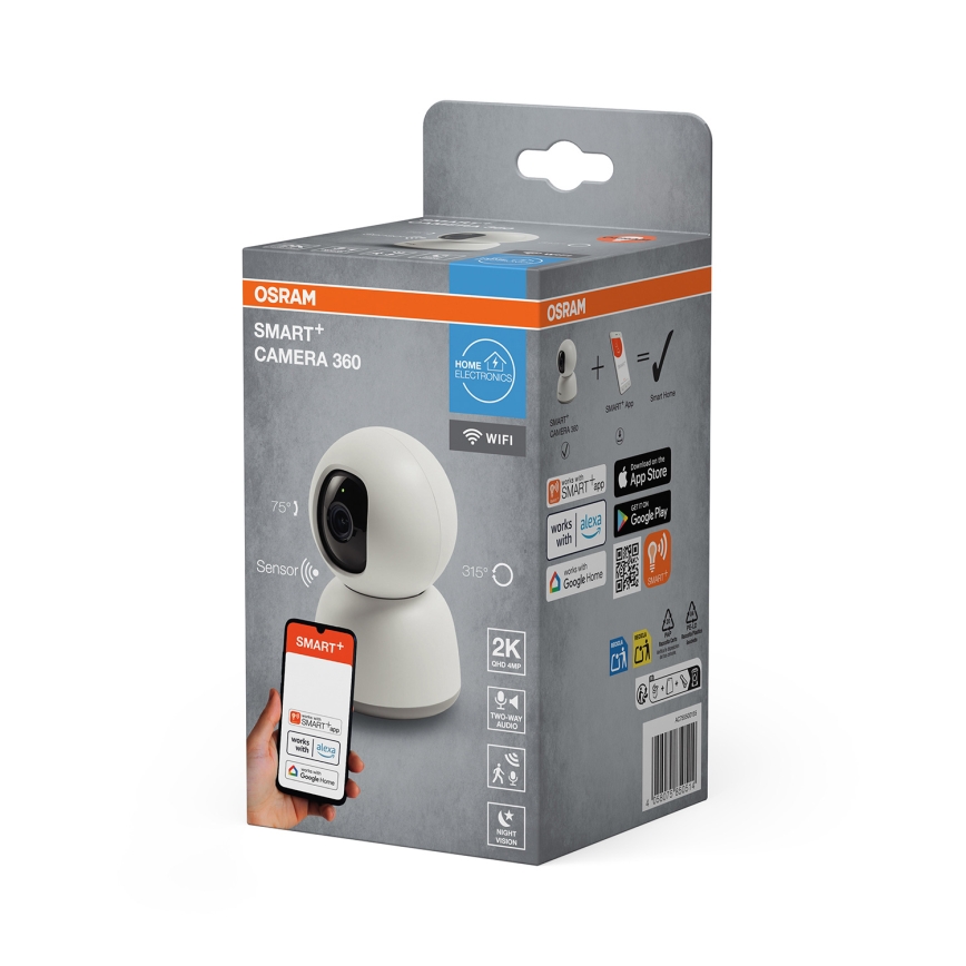Osram - Câmara interior inteligente 360° com sensor 2K SMART+ 230V Wi-Fi
