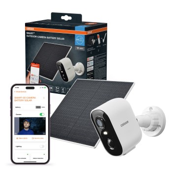 Osram - Câmara solar inteligente com sensor 2K SMART+ 5V 5200 mAh IP66 Wi-Fi