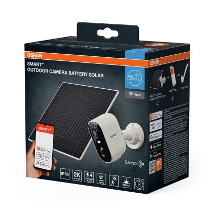 Osram - Câmara solar inteligente com sensor 2K SMART+ 5V 5200 mAh IP66 Wi-Fi