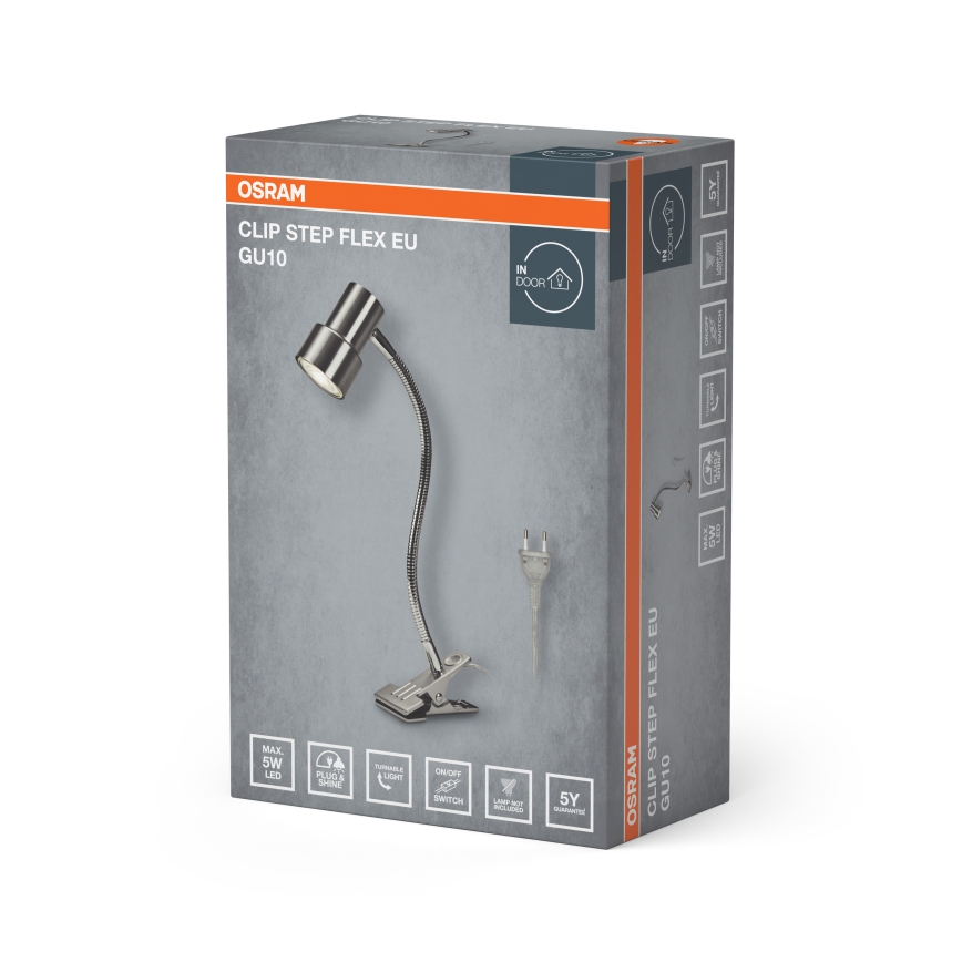 Osram - Candeeiro com clipe CLIP STEP FLEX 1xGU10/5W/230V cromo fosco