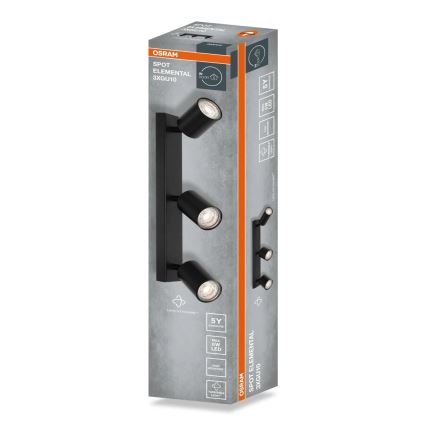 Osram - Candeeiro de focos ELEMENTAL 3xGU10/6W/230V