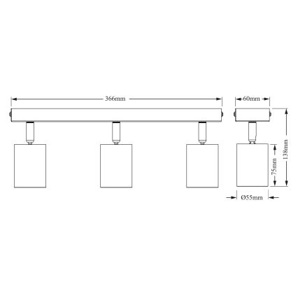 Osram - Candeeiro de focos ELEMENTAL 3xGU10/6W/230V