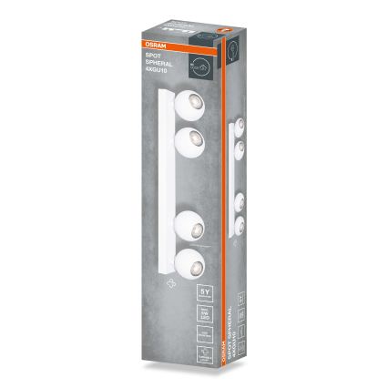 Osram - Candeeiro de focos SPOT SPHERAL 4xGU10/6W/230V branco
