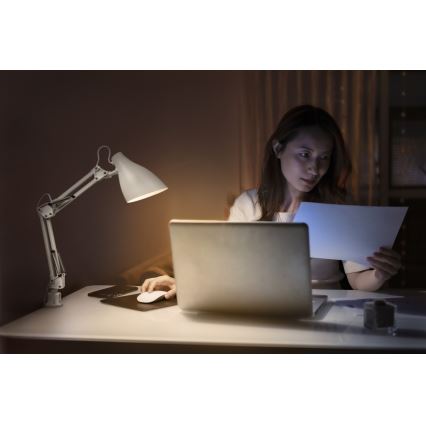 Osram - Candeeiro de mesa com clipe DESK LINE 1xE27/11W/230V branco