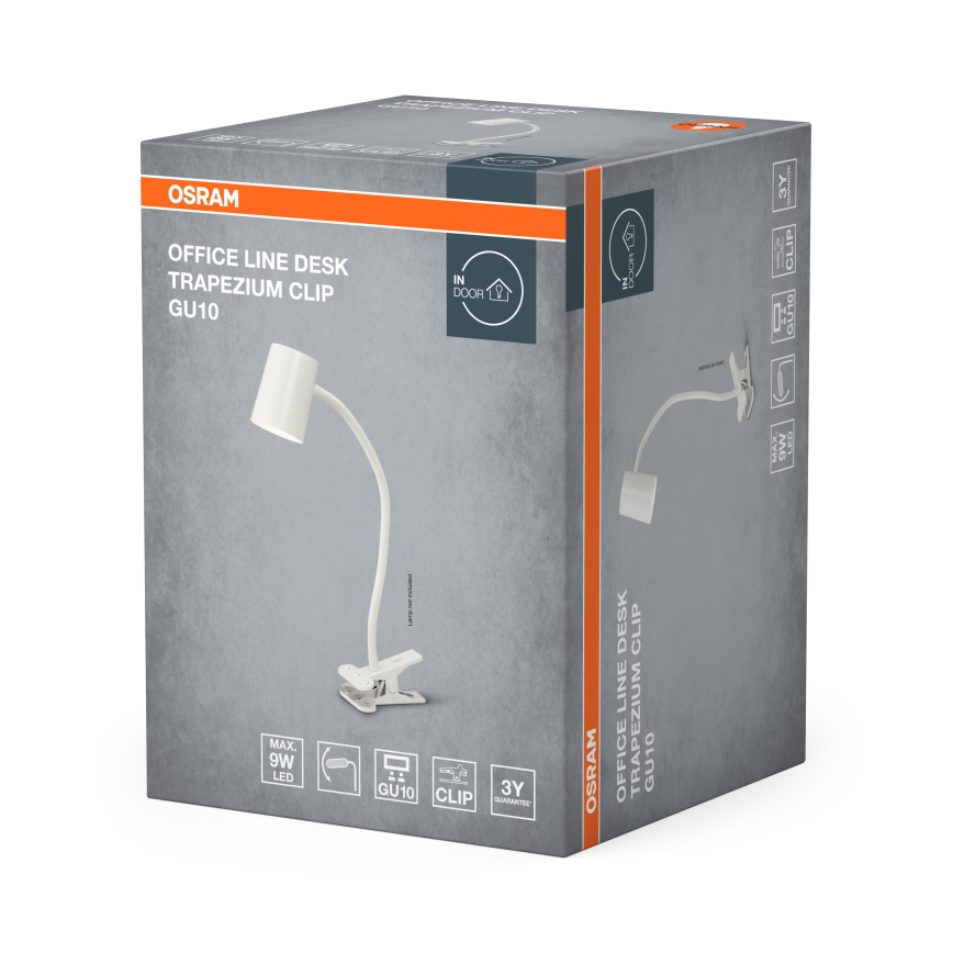 Osram - Candeeiro de mesa com clipe DESK LINE 1xGU10/9W/230V branco