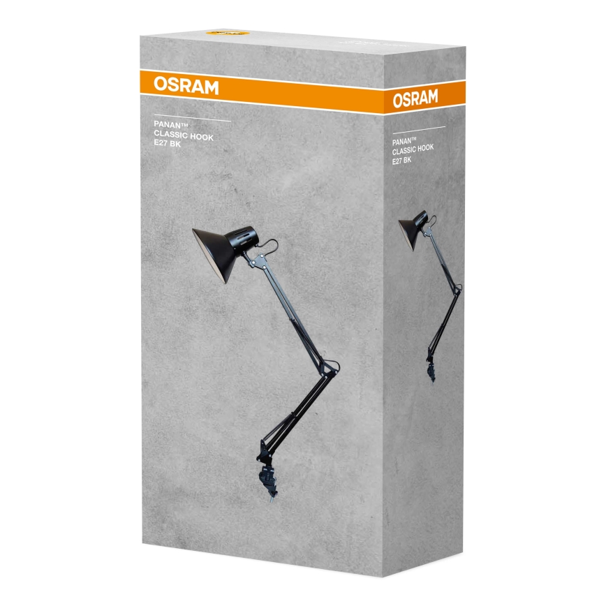 Osram - Candeeiro de mesa com fixação PANAN 1xE27/11W/230V preto