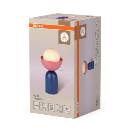 Osram - Candeeiro de mesa DECOR BOWL 1xE14/25W/230V azul/rosa