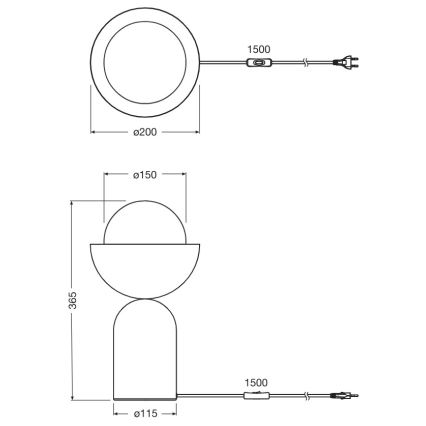 Osram - Candeeiro de mesa DECOR BOWL 1xE14/25W/230V preto