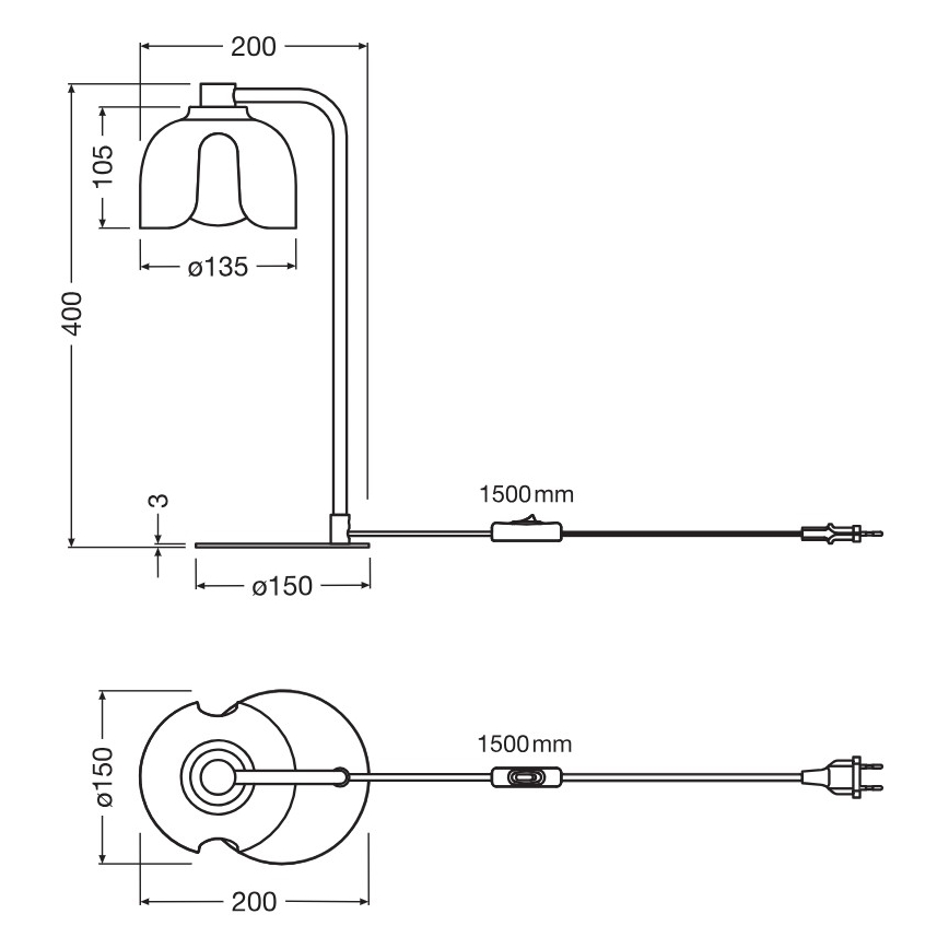 Osram - Candeeiro de mesa DECOR COROLLE 1xG9/20W/230V preto/dourado
