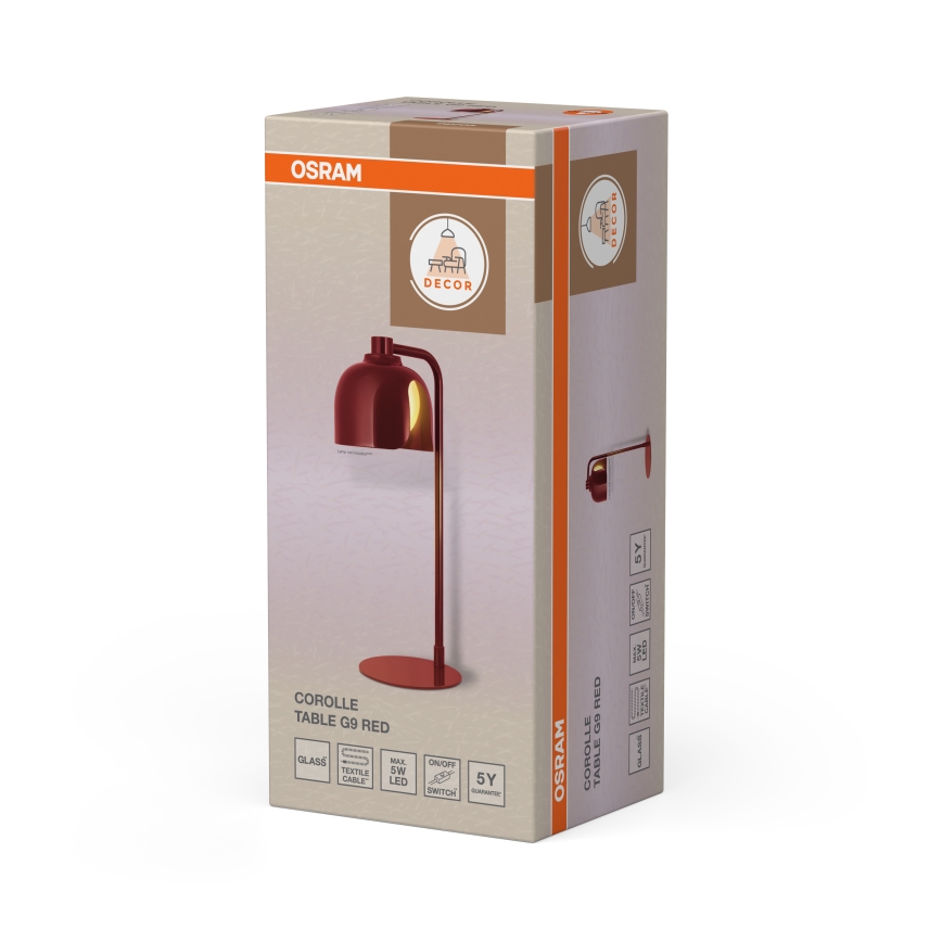 Osram - Candeeiro de mesa DECOR COROLLE 1xG9/20W/230V vermelho