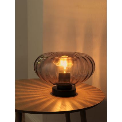 Osram - Candeeiro de mesa DECOR SMOKE 1xE27/12W/230V preto/cinzento fumado
