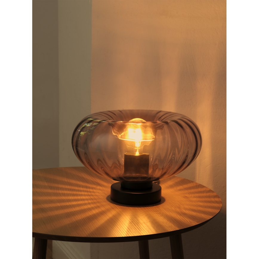 Osram - Candeeiro de mesa DECOR SMOKE 1xE27/12W/230V preto/cinzento fumado