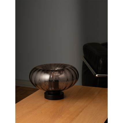 Osram - Candeeiro de mesa DECOR SMOKE 1xE27/12W/230V preto/cinzento fumado