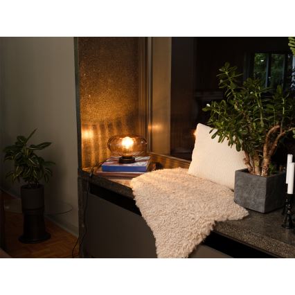 Osram - Candeeiro de mesa DECOR SMOKE 1xE27/12W/230V preto/cinzento fumado