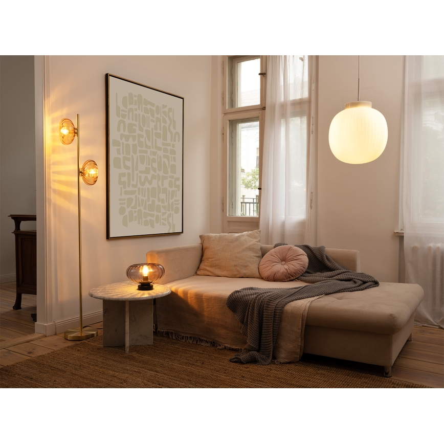 Osram - Candeeiro de mesa DECOR SMOKE 1xE27/12W/230V preto/cinzento fumado
