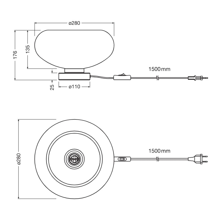 Osram - Candeeiro de mesa DECOR SMOKE 1xE27/12W/230V preto/cinzento fumado