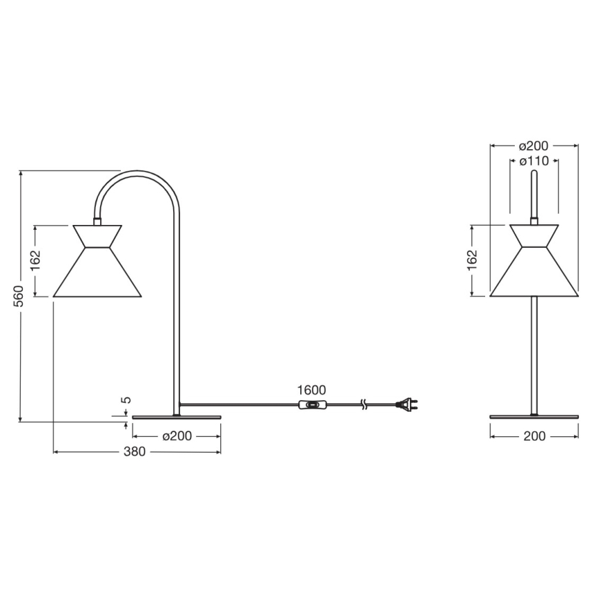 Osram - Candeeiro de mesa DECOR WAIST 1xE27/40W/230V preto