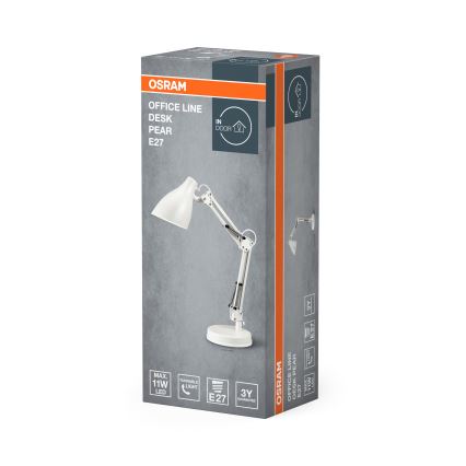 Osram - Candeeiro de mesa DESK LINE 1xE27/11W/230V branco