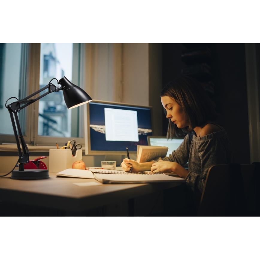 Osram - Candeeiro de mesa DESK LINE 1xE27/11W/230V preto
