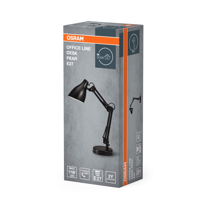 Osram - Candeeiro de mesa DESK LINE 1xE27/11W/230V preto