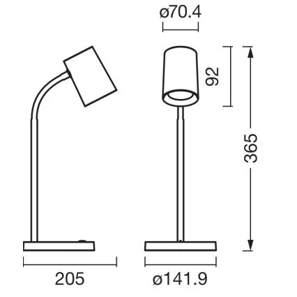 Osram - Candeeiro de mesa DESK LINE 1xGU10/9W/230V branco